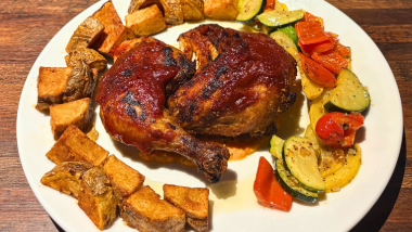 Half Chicken with potatoes and veggies