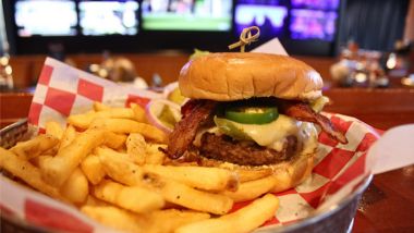 Firehouse Burger with fries