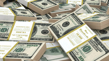 stacks of cash