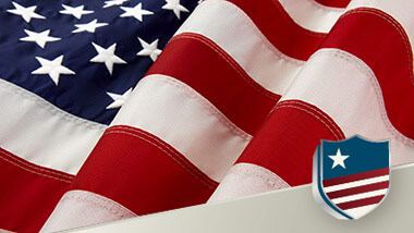 American Flag with myheroes shield